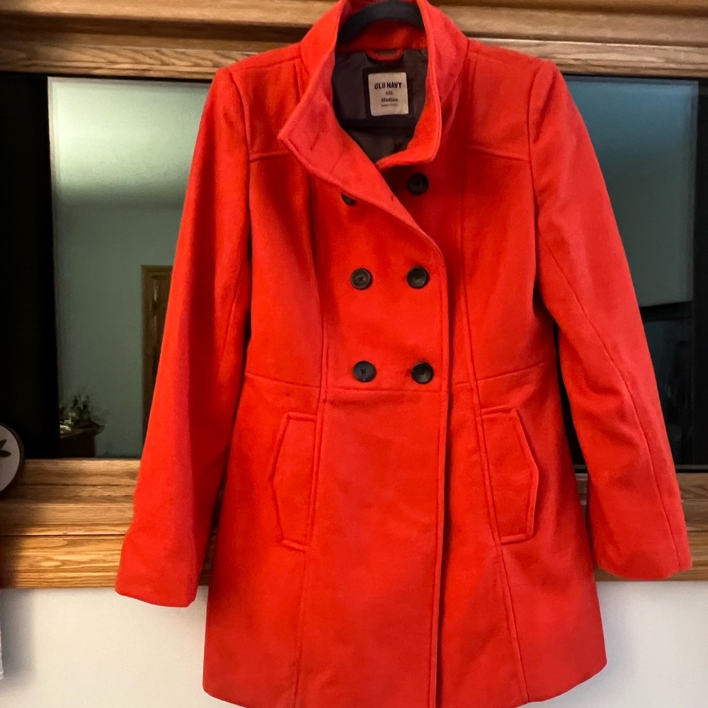 Old Navy Red Double-Breasted Coat